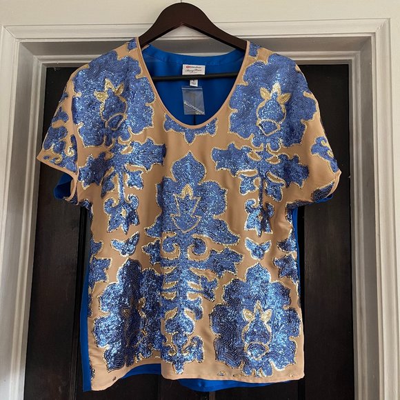 Tracey Reese Collaboration Floral Sequin Blouse - Picture 1 of 3